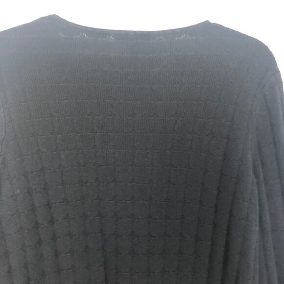 Vince Camuto 3/4 Sleeve Ribbed Black Sweater M - Picture 7 of 10